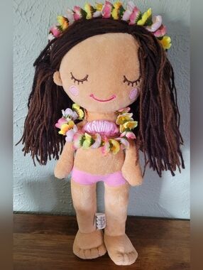Plush Hula Doll - Pink Floral Lei Kids Toy